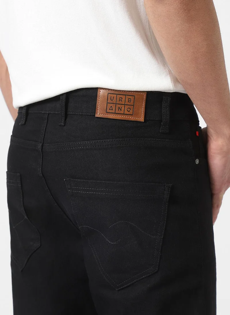 Urbano Fashion  Urbano Fashion Men's Black Slim Fit Stretch Jeans for Men | Best Price UAE